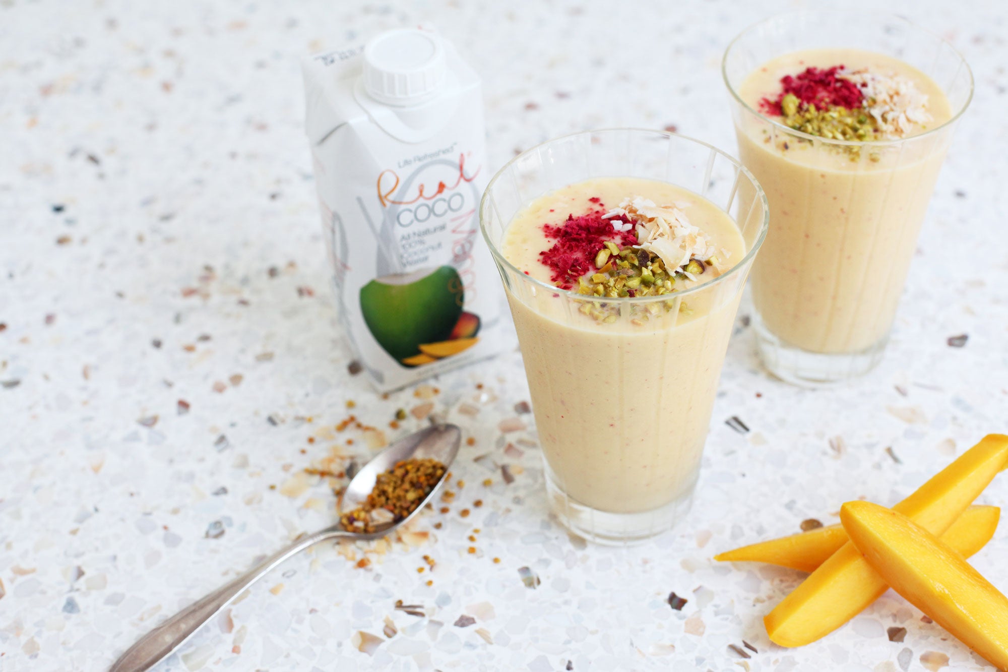 Mango-Peach Lassi Smoothie – Life Refreshed Brands - Real Coco