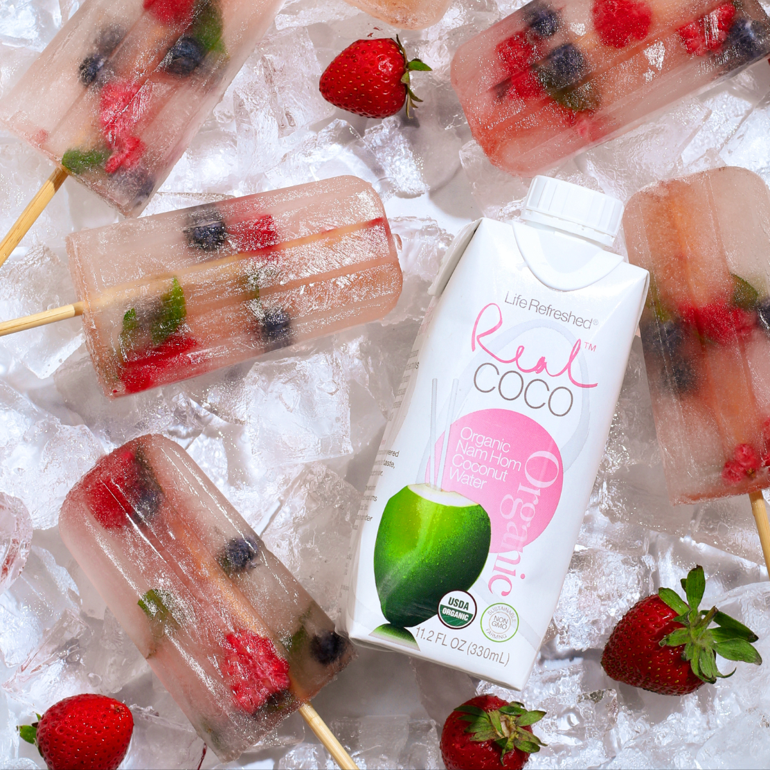 Berry Mojito Pink Coconut Popsicles – Life Refreshed Brands - Real Coco