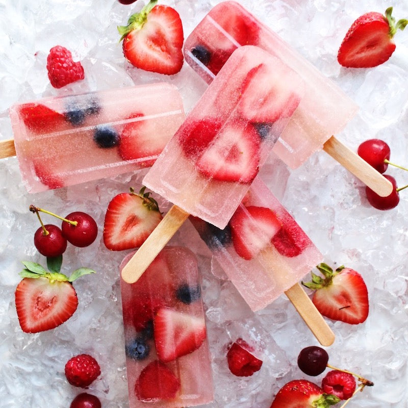 Pink Coconut Berry Popsicles