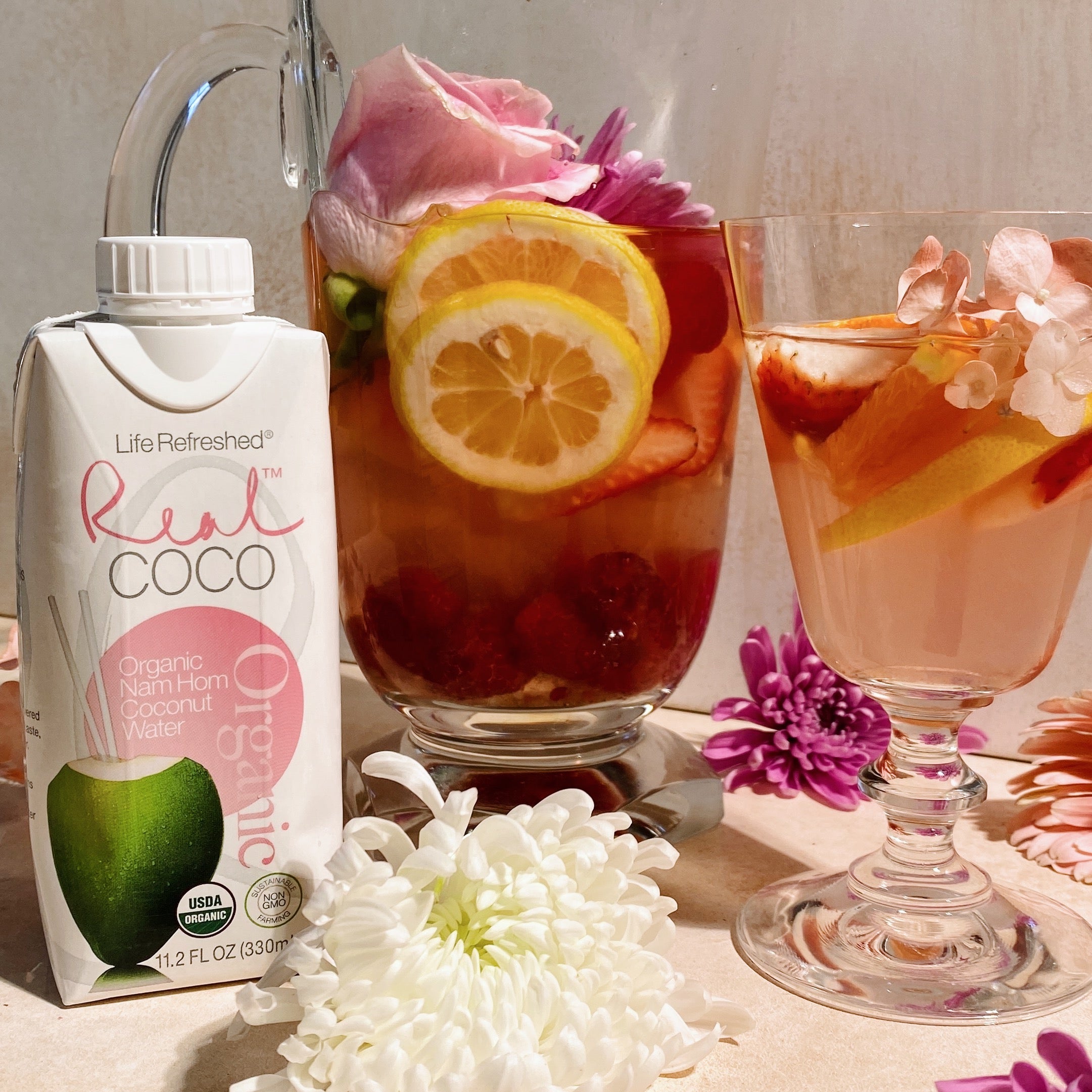 Spring Sangria Mocktail – Life Refreshed Brands - Real Coco