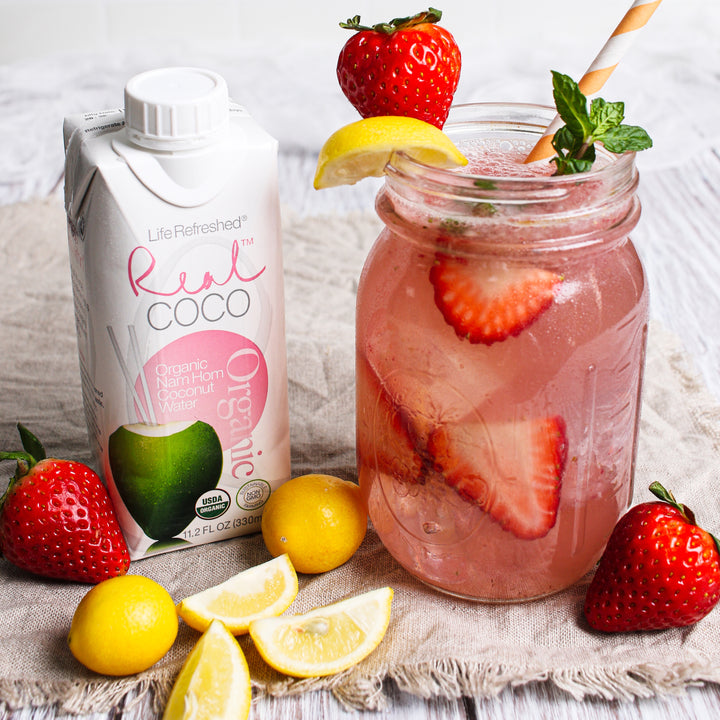 Pink Strawberry Coconut Lemonade