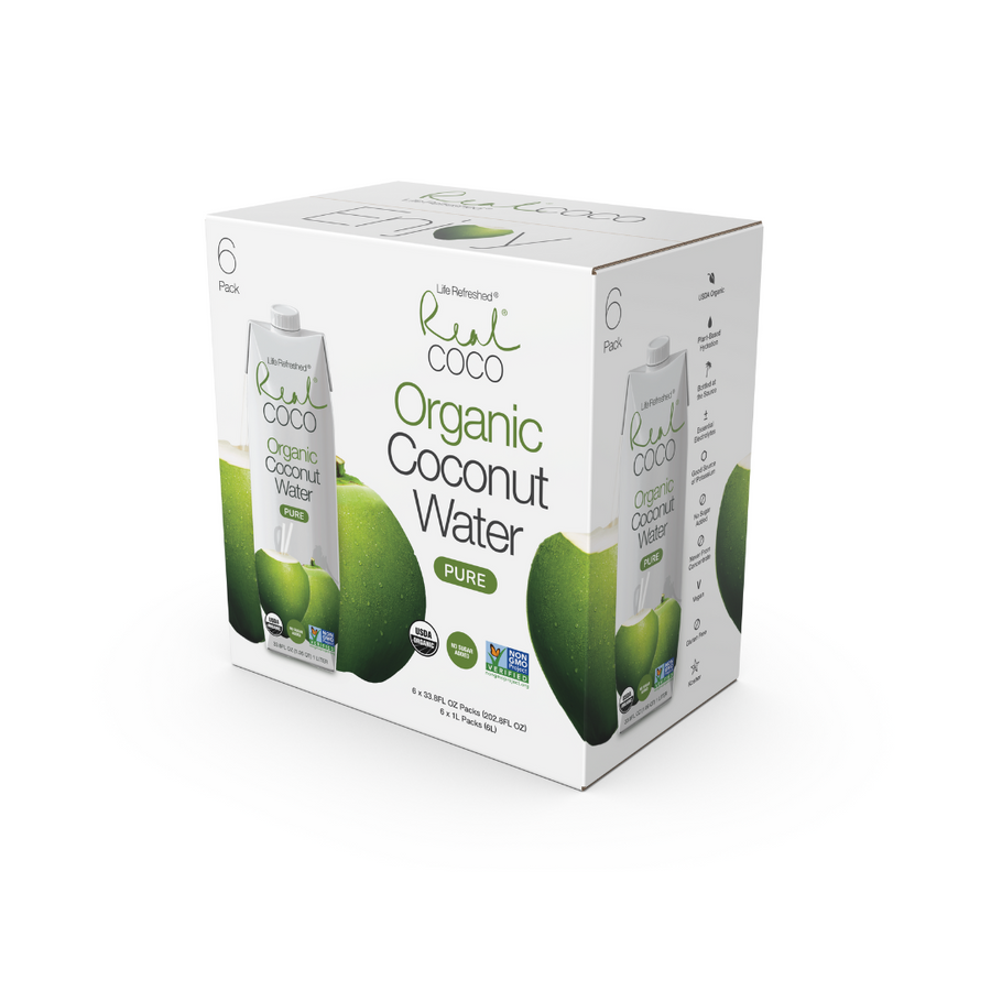 Organic Pure Coconut Water (1L - 6 Pack)