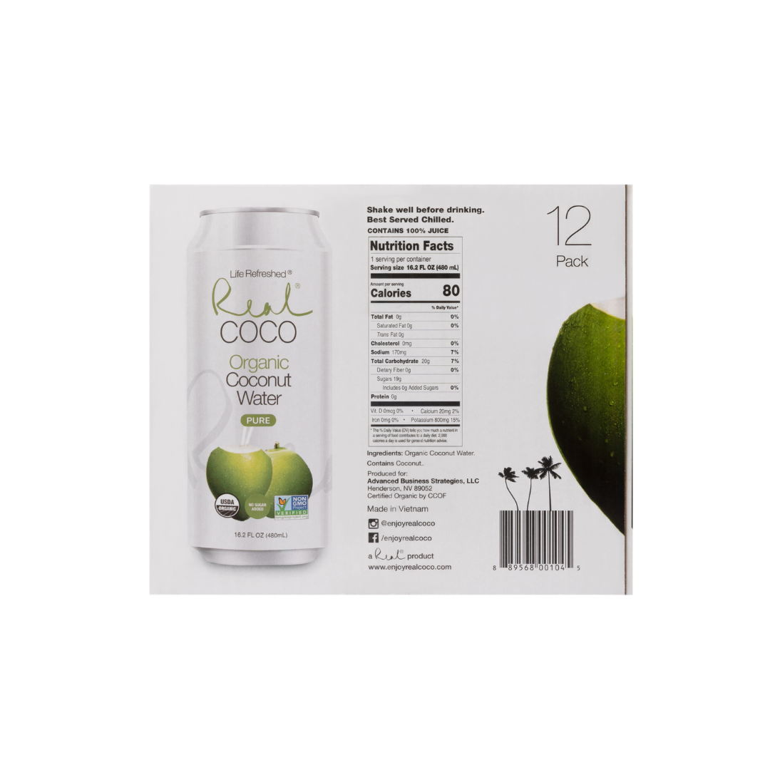 Organic Pure Coconut Water (480mL - 12pk)
